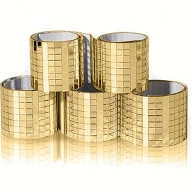 Resim 5 adet 30cm/11.8in Simli Mozaik Cam Ayna Sticker DIY Kendinden Yapışkanlı Lüks Duvar Dekorasyonu Ev Dekoru Altın/Gümüş/Rose Gold 