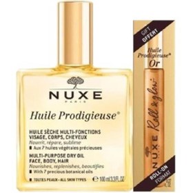 Resim Nuxe Huile Prodigieuse Çok Amaçlı Kuru Yağ 100 ml + Nuxe Huile Prodigieuse Or 8 ml 