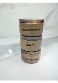 Resim 3 Lü Ahşap Baharatlık Ahşap 