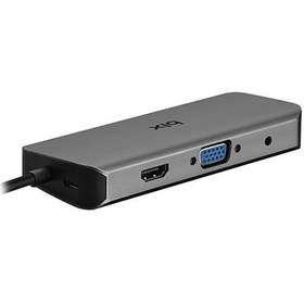 Resim Bix BX11HB Type-C to HDMI VGA Ethernet 3.5mm Aux Jack USB 3.0 PD Kart Okuyucu Dönüştürücü Adaptör Hub 