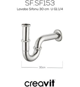 Resim Creavit Lavabo Sifonu 30 Cm U G1 1/4 Krom 