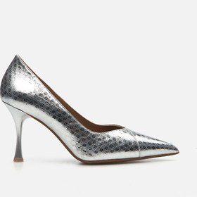 Resim LAME-SILVER, , Kadın Deri Lame Stiletto 