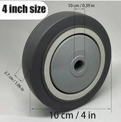 Resim Dashanshop 1 Adet 5 Inç Endüstriyel Tpr Malzeme Rulmanlı Sessiz Çok Dayanıklı Döküm Tekerlek 