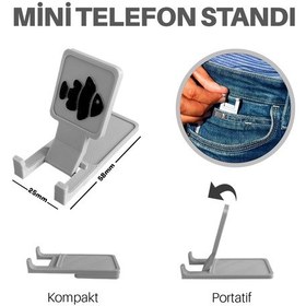 Resim Hergele Masaüstü Mini Cep Telefon Standı - Balıklı Telefon Tutucu 