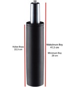 Resim Tura Ofis 140'lık Siyah Amortisör Ofis Koltuğu Yedek Parçası 