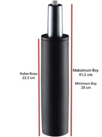 Resim Tura Ofis 140'lık Siyah Amortisör Ofis Koltuğu Yedek Parçası 