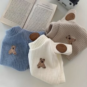 Resim 1 adet Küçük & Orta Boy Köpekler & Kediler için Rahat Evcil Hayvan Kazak - Sevimli Ayı Tasarımlı Yumuşak Kazak, Makinede Yıkanabilir, Ev & Dış Mekan Kullanımına Uygun, Yorkshire Terrier, Bichon Frize, Maltese, Chihuahua, Mavi Kediler, Köpek Kazak için Mükemmel 