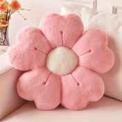 Resim Yumuşak Peluş Papatya Çiçekli Atma Yastık - Yatak & Kanepe için Rahat Dekoratif Minder, Beyaz/Pembe, 34.8 cm, Polyester Kumaş, Sevimli Çiçek Deseni, Yatak Aksesuarı | Peluş Yastık Dekoru | Yumuşak Polyester Kumaş, Kanepe için Atma Yastıkları 