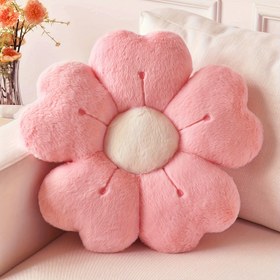 Resim Yumuşak Peluş Papatya Çiçekli Atma Yastık - Yatak & Kanepe için Rahat Dekoratif Minder, Beyaz/Pembe, 34.8 cm, Polyester Kumaş, Sevimli Çiçek Deseni, Yatak Aksesuarı | Peluş Yastık Dekoru | Yumuşak Polyester Kumaş, Kanepe için Atma Yastıkları 