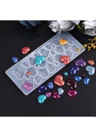 Resim Epoksi Çoklu Kalp Takı Ve Obje Kalıbı Silikon Kalıp 