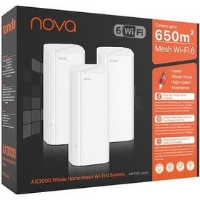Resim Tenda MX12 3 Lü Paket AX3000 Tüm Evi Kapsayan Wi-Fi 6 Mesh Sistemi 