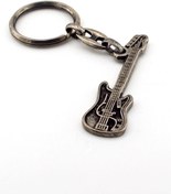 Resim Solfera Unisex Elektro Gitar Antrasit Eskitme Metal Anahtarlik Kc699 