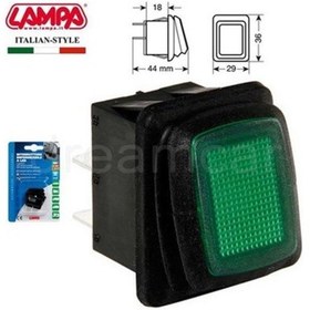 Resim Pilot Yeşil Ledli Anahtar Düğmesi Su Geçirmez 12/24V 45533 