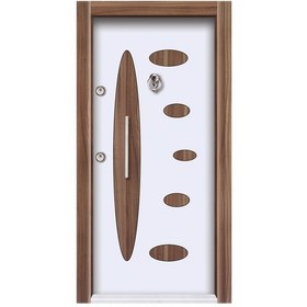 Resim Tez-3573 Ahşap Kaplama Düz Model Çelik Kapı 