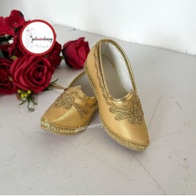 Resim Gelincimherşey Gold Bindallı Sünnet Elbisesi Yöresel Kostüm için Arkası Kapalı Babet Çarık 