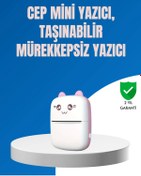 Resim byzm Mini Bluetooth Termal Yazıcı 1200mAh Şarjlı Taşınabilir 