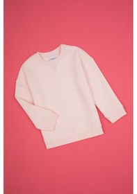 Resim U.S. Polo Assn. Kız Çocuk Açık Pembe Şardonlu Bisiklet Yaka Basic Sweatshirt 50316810-VR078 