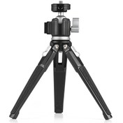 Resim Lemestar Tripod Çok İşlevli Mini Tripod Masaüstü Tripod Standı Alüminyum Alaşımlı 360 Dönebilen Siyah 