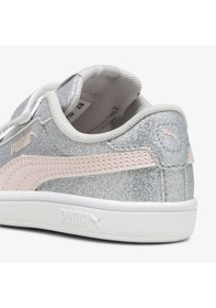 Resim Puma Smash 3.0 Glit Glam V Çocuk Gri Spor Ayakkabı Düz 394688 Gri 
