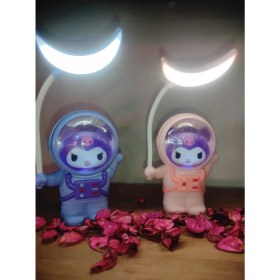 Resim Astronot Model Karakterli Kalemtraşlı Soft Pembe Masa Lambası Gece Lambası 