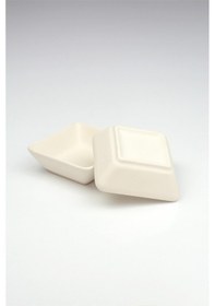 Resim Üçlü Kare Çerezlik Seramik Bisküvi Ham Ürün 