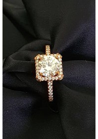 Resim Sky Diamond Gümüş Rose Tek Taş Yüzük 18 