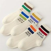 Resim 5'li Paket Çocuk Günlük Çorapları - Pastel ve Canlı Renk Kombinasyonlar (Bej, Yeşil, Mavi, Turuncu, Kırmızı, Siyah, Kahverengi, Gri) - 6-12 Yaş Erkek ve Kız Çocukları İçin Makinede Yıkanabilir - Okul, Oyun Buluşmaları, Aile Gezileri - Yumuşak Günlük Çoraplar, Neşeli Tasarım, Dayanıklı Malzeme, Çocuk Giyim 