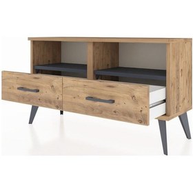 Resim Arges Şifonyer 2 Raflı 2 Çekmeceli 88x30x48 Çam-antrasit/çam Antrasit/çam 