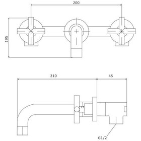 Resim Fause Duvardan Ankastre Lavabo Bataryası Altın Kda102-G 