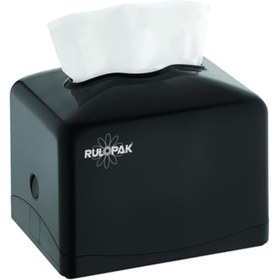 Resim Rulopak R-1332 Tekçek Modern Mini Masaüstü Peçete Dispenseri Siyah 