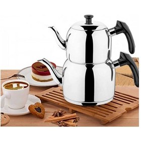 Resim Özkent K-390 Vista Mini Boy Sade Çaydanlık Siyah Gri 