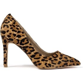 Resim Leopar Desen Stiletto Kahverengi 