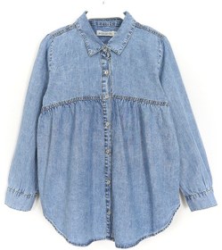 Resim Robadan Büzgülü Kız Çocuk Denim Gömlek Mavi 001-0001978 Mavi 