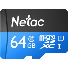 Resim Gajeena Netac P500 Mikro Sd Kart: 64gb Hızlı Aktarım, Suya Ve Sıcaklığa Dayanıklı, Uhs-ı U3, Siyah-mavi 