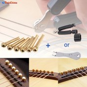 Resim 6 adet Altın Bronz Gitar Köprü Pedali - Alaşım Malzeme, 6 Sınırlı Set, Dreadnought ve Klasik Gitarlar için, Orijinal Ses ve Stabiliteyi Korur, Folk Gitar Aksesuarları, Dreadnought Stabilitesi, Metalik Kaplama, Dayanıklı Yapı 