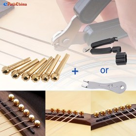 Resim 6 adet Altın Bronz Gitar Köprü Pedali - Alaşım Malzeme, 6 Sınırlı Set, Dreadnought ve Klasik Gitarlar için, Orijinal Ses ve Stabiliteyi Korur, Folk Gitar Aksesuarları, Dreadnought Stabilitesi, Metalik Kaplama, Dayanıklı Yapı 