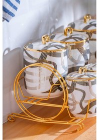 Resim Acar Marjorie 8 Parça Baharat Seti Beyaz - Altın 