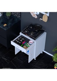 Resim Eliusta Lumin Tüp Yuvalı 60 Cm Ankastre Ocak Altı Dolap 60x88x48 Cm Beyaz Dolap Çekmeceli Mutfak Organizeri Beyaz 