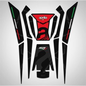 Resim Redline Grafik Aprilia Sr Gt 200 125 Kırmızı Tank Pad Sticker 