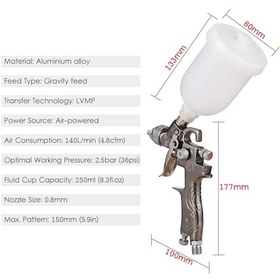 Resim Qfe Yerçekimi Besleme Hava Püskürtme Tabancası Mini Boya 