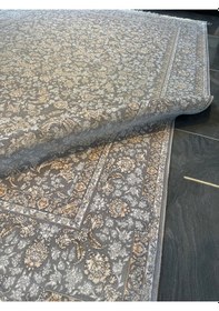 Resim İpek Halı Salon Oturma Odası İpek İpek İran Halısı Gri-krem 