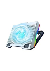 Resim Büro Ev Ofis İçin Fanlı Rgb Işıklı Standlı Metalik Notebook Soğutucu 