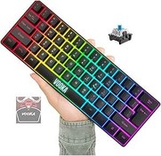 Resim Vooka Trol Blue Switch Mini Rgb Oyun Klavyesi Gaming Mekanik 62 Tuşlu 18 Rgb Led Usb Type-C Kablo 