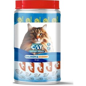 Resim Eurogold Cat Creamy Somon - Karides Sıvı Kedi Ödül Maması 30 x 15 G 