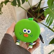 Resim Coverzone Samsung Galaxy Buds Pro ile uyumlu Kulaklık Kılıfı Yumuşak Soft Dokunuş Karakter Görünümlü Cartoon Kılıf Green Tomato 