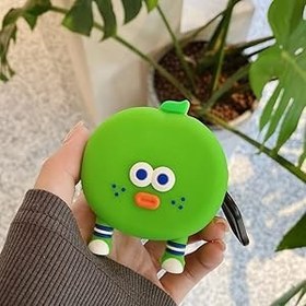Resim Coverzone Samsung Galaxy Buds Pro ile uyumlu Kulaklık Kılıfı Yumuşak Soft Dokunuş Karakter Görünümlü Cartoon Kılıf Green Tomato 