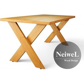 Resim Neiwel Rane Doğal Ahşap Yemek Masası-100-220 Açık Ceviz 