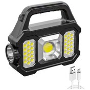 Resim Geeroyoo Çok Amaçlı Taşınabilir Solar Şarjlı Led El Feneri - Su Geçirmez Ve Cob Yan Aydınlatmalı Kamp Lambası Siyah 