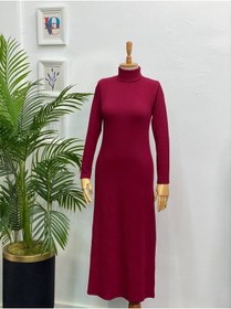 Resim Esre Store 4440 - Yelek Elbise Tesettür İkili Takım Bordo 