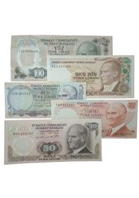 Resim Türkiye Cumhuriyeti Türk Lirası Kağıt Koleksiyon Paralar. Antika Darpane Hobi Hediye. Bat13 